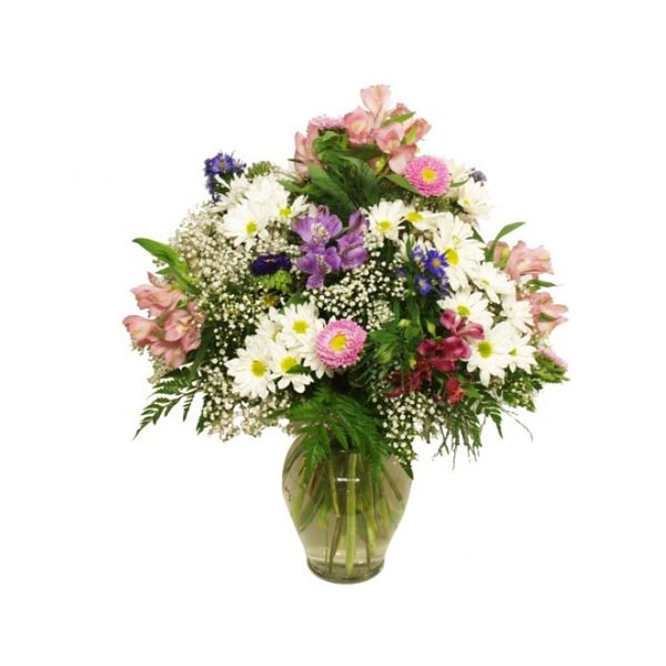 Pour Ressentir La Quietude De La Campagne Offrez Ce Magnifique Bouquet Compose Uniquement De Fleurs Champetres Telles Que La Marguerite L Asther Matumoto L Alstromeria Ainsi Qu Une Legere Touche De Soupir De Bebe Un